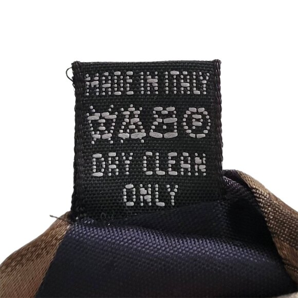 Silk Bacharach Neck Tie Wavy Stripes Earthy Fall Colors Autumnal Made in Italy - Picture 5 of 7